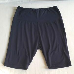 Navy, High Waisted Shorts